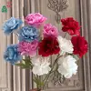 Peonía Artificial Grande, Flor de Peonía de 3 Cabezas, Peonía Lujosa, Retro y Elegante, Flor Artificial de Decoración para el Hogar de Exportación, Flor Falsa