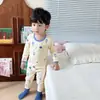 Traje de Otoño e Invierno Grueso sin Huesos con Dibujos Animados de Cerdo Feliz para Niños, Pantalones Largos, Suéter de Algodón Lija para Bebés Niños y Niñas
