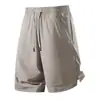 Shorts Casuais Esportivos de Seda Gelada de Nylon para Homens, Calças de Cinco Pontos Elásticas Respiráveis de Secagem Rápida de Malha de Verão com Sensação Gelada