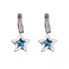 Brinco de fivela de estrela com strass colorido, doce, cool, garota quente, novo design de moda de nicho moderno, brincos de alta qualidade, acessórios requintados