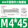 Ventas Directas de Fábrica M3-M12 GB 304 acero inoxidable Tornillo hexagonal exterior cabeza hexagonal tornillo hexagonal