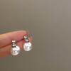 Pendientes pequeños de perla de calabaza muestran metal de gas costura de bola pequeña pendientes de perla