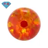 Huagang Gema Meio Furo Esférica Opala Imitação de Opala Pedra Solta Contas Redondas Sintéticas Artificiais Contas de Opala Australiana Laranja Op31