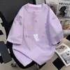 Camiseta de Manga Corta de Algodón Puro Talla Grande Europea y Americana 100 kg Nuevo Estilo 2026 Diseño de Nicho Top Holgado Oversize para Mujer