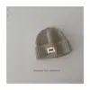 Gorros de Punto para Otoño e Invierno 2025 Coreanos, Gorros de Lana, Logos de Letras, Gorros Lisos para Niños y Niñas, Casuales y Versátiles, de Moda para Niños