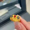 Anel Filigrana Dragão e Fênix para Mulheres, Anel Esmaltado Amarelo Retrô Estilo Chinês, Novo Anel de Casamento Estilo Chinês, Moderno, Venda Direta do Fabricante