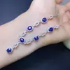 Collar de Zafiro Natural, el Color es Excelente, Cada Piedra es una Pieza de Calidad Premium, Finamente Elaborado con Incrustaciones de Plata S925, el Tamaño de la Piedra Principal es Aproximadamente 4*5