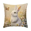 Funda de Almohada de Pascua con Conejito Lindo y Huevos, Popular en Amazon, Shein y Temu, Funda Decorativa para Cojín de Sofá