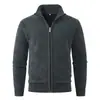 E-commerce Transfronteiriço Jaqueta Cardigan Suéter Amazon Jaqueta Peluciada Outono Inverno Masculina Slim Fit Quente Grossa Zíper Top