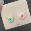 Pendientes con diseño de planeta, atmósfera, luna, colores elegantes y fantasía que cambian de color, con dulces y geniales estrellas.