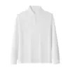 Camisa polo de manga larga de seda de morera natural 40S 230G con cuello, adecuada tanto para hombres como para mujeres, se puede imprimir con logotipo o bordar, ropa de trabajo