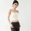 Camiseta sin sujetador para Yoga, Doble Capa con Almohadillas en el Pecho, Moldeadora Bodycon, Ropa para Correr y Fitness para Mujer