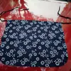 Delantal Infantil Puro Hecho a Mano Algodón Estampado Azul Medio Delantal Ropa para Recolección de Té Tour de Estudio Estilo Étnico Paño para la Cabeza