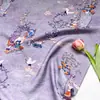 Tecido de Algodão Brocado de Garça da Corte Roxa, Novo Tecido Estampado Digital Estilo Chinês para Vestidos Qipao, Tops e Hanfu