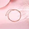 Pulseira Feminina S925 Prata Esterlina Dupla Camada Osso de Cobra com Contas Redondas 2023 Doce Simples Fresca Estilo Coreano Pequenas Contas Leves Joia de Prata