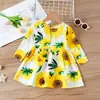 Comércio exterior Primavera e Outono novo vestido para meninas infantil de manga comprida estampado vestido princesa coreana menina vestido estilo ocidental