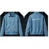 Transfronterizo Otoño 2026 Chaqueta con Solapa Estampada Estilo Americano Marca de Moda Abrigo Holgado de Trabajo Ropa para Hombre Amazon