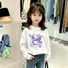 Camiseta Infantil Menina Estampa Desenho Roupa Base Estilo Outono Versátil Menina Início do Outono Algodão Puro Manga Longa Top Roupa Infantil t