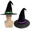 Sombrero de Bruja de Halloween Vestido de Fiesta Sombrero de Bruja Cos Disfraz de Fiesta Sombrero Negro Tocado Cinta Sombrero de Bruja
