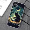 Adequado para iPhone15 Capa de Celular Gatinho Preto Gato Preto