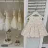Vestido de Niña Verano Nuevo Estilo Princesa Fugitiva Floral Lazo Chaleco Falda Larga Vestido Flor de Capullo para Bebé