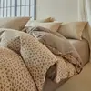 Conjunto de Roupa de Cama de Quatro Peças Floral Vintage Imitação de Linho 2026, Capa de Edredom de Algodão-Linho Lavado, Roupa de Cama de Luxo Leve