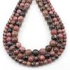 Ventas Directas de Fábrica Perlas Sueltas de Rodolita Negra Perlas Redondas de Rodolita Negra Pulsera Semi-terminada DIY Collar Venta al por Mayor Transfronteriza