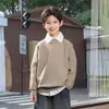 Panda Yuanyuan 2025 Nuevo Suéter de Terciopelo de Oveja para Niños Otoño e Invierno Anti-Pilling Camiseta Térmica de Punto para Niños