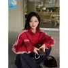 Moletom Casual Coreano com Gola Alta, Design de Três Listras para Mulheres no Outono e Inverno, Visual Solto Emagrecedor, Jaqueta Cardigan com Zíper e Forro de Lã