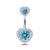 Joia para Piercing de Umbigo Dupla Cabeça Estilo Europeu e Americano, Argola de Umbigo, Botão de Umbigo Colorido Personalizado Alternativo com Diamante, Aço Cirúrgico