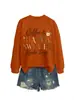 Suéter holgado color café Amazon Wish Sitio Independiente Moda Casual Nueva sudadera para mujer Comercio exterior