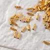 Tubo Recto Chapado en Oro de Plata S925 con Brillo Facetado, Tubo Flor, Tubo Redondo, Tubo Espaciador para Joyería DIY de Posicionamiento, Accesorios Chapados en Oro