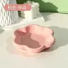 Cuenco de cerámica para gato con diseño floral en colores macarrón, anti-barbilla negra, protector de cuello, cuenco de alimentación inclinado, cuenco de agua para mascotas de alta estética