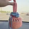 Linda Funda de Ganchillo Hecha a Mano para Taza de Agua con Correa Larga para Uso Portátil, Adecuada para Termos y Vasos de Vidrio