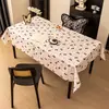 Toalha de Mesa Impermeável e à Prova de Óleo, Sem Lavagem, Retangular, Decoração de Casa, Estilo Ins, Linho Sintético, Mesa de Centro, Toalha de Mesa para Dormitório, Luxo Leve, Sensação de Alta Qualidade