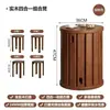 Taburete Apilable de Madera Maciza, Taburete Bajo Multifuncional para el Hogar, Taburete para Comedor, Taburete Redondo para Dormitorio, Silla, Banco de Lujo Ligero, Mesa Auxiliar Estilo Chino Nuevo