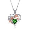 Europa e Estados Unidos cross-border novo amor rosa birthstone colar S925 prata cor brilhante tesouro clavícula corrente presente de aniversário
