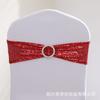 Respaldo de Silla Elástico Flor Lentejuela Lazo para Respaldo de Silla Suministros para Boda Hotel Cubierta de Silla Correas de Lentejuelas Decorativas