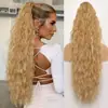 Peluca Estilo Europeo y Americano de 30 Pulgadas con Pinza de Garra Cola de Caballo Ola de Agua Cabello Largo Rizado Esponjoso Permanente de Maíz Cola de Caballo Amazon