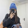 Touca Tricotada de Lã de Coelho de Inverno para Mulheres Coreana Nova Azul Branco Chapéu de Lã Outono e Inverno Quente e Fashionável Pequeno Chapéu que Valoriza o Rosto