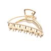 Grampo de cabelo de liga texturizada de tamanho médio de metal estilo coreano feminino 8cm simples elegante moderno para trás cabeça updo cabelo cocar