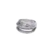 Europa y Estados Unidos transfronterizo súper ventas kink anillo de alto sentido anillo de líneas geométricas sinuosas joyería irregular multicapa al por mayor