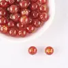 Doce Cuentas Redondas de Ágata del Zodiaco, Cuentas Sueltas de Ágata Roja, Colgantes, Cuentas Hechas a Mano, Accesorios para Manualidades