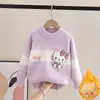 Suéter de Punto para Niños Invierno Nuevo Estilo Estilo Occidental Top Suéter de Niña Gato Kate Suéter para Niños Niña Pequeña