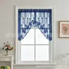 Cortina corta de encaje de gasa con diseño de arco multicolor, cortina para ventana salediza estilo pastoral, cortina para puerta, cortina de dormitorio, cortina sin agujeros, cortina para cubrir cosas feas