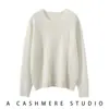 Nuevo Suéter de Cachemira Retorcida Otoño/Invierno 2025 para Mujer, Cuello Redondo, de Doble Hilo Engrosado, Manga Larga, Jersey de Punto Básico