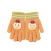 Guantes de invierno de cinco dedos, lindos guantes tejidos con dedos separados para niños y niñas, cálidos y con dibujos animados.