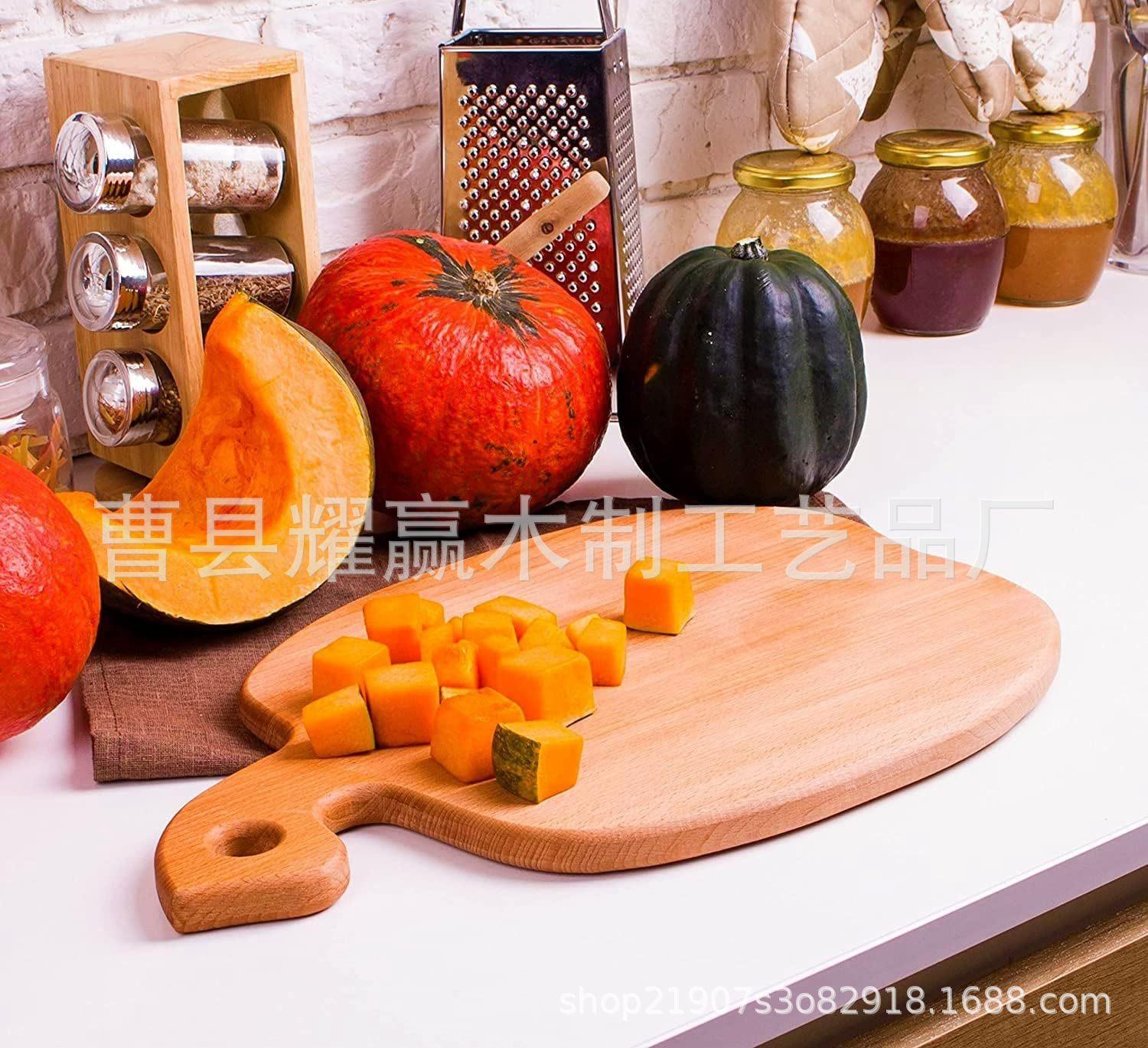 日式榉木菜板创意带手柄苹果菜板木制芝士奶酪板厨房披萨板面包板