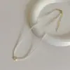 Design de Nicho Pingente de Metal com Concha Colar de Pérolas Moda Feminina Luxo Leve Elegante Corrente para Clavícula Versátil Acessórios Personalizados