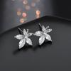 Maple Leaf Zircon Brincos simples Joker Girls Brincos requintados S925 Sterling Brincos de prata fábrica direta atacado brincos